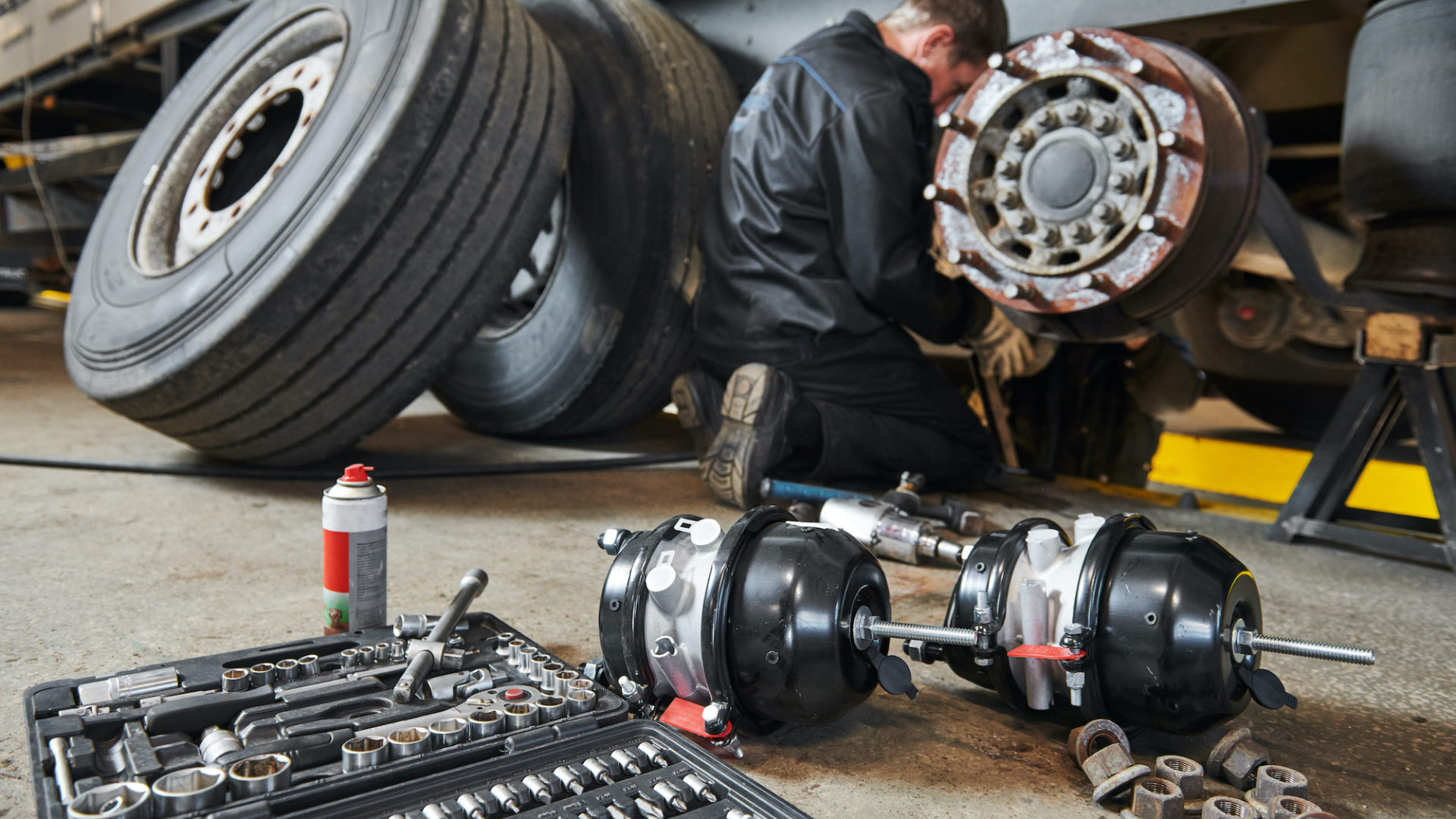 Truck repair service.